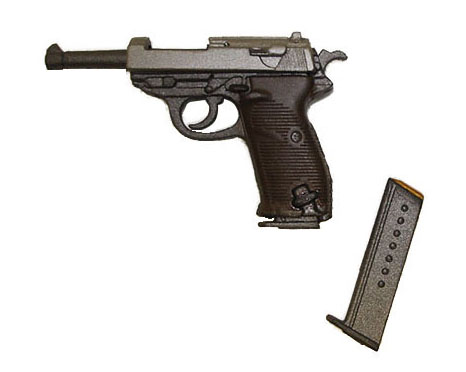 1:6 Scale German WWII P38 Pistol with a clip and extra magazine